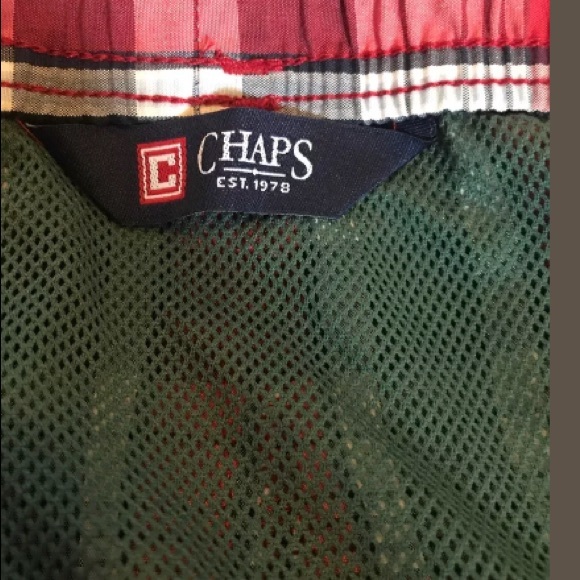 Chaps Red & Blue Plaid Lined Swimsuit Size XXL - Picture 3 of 8
